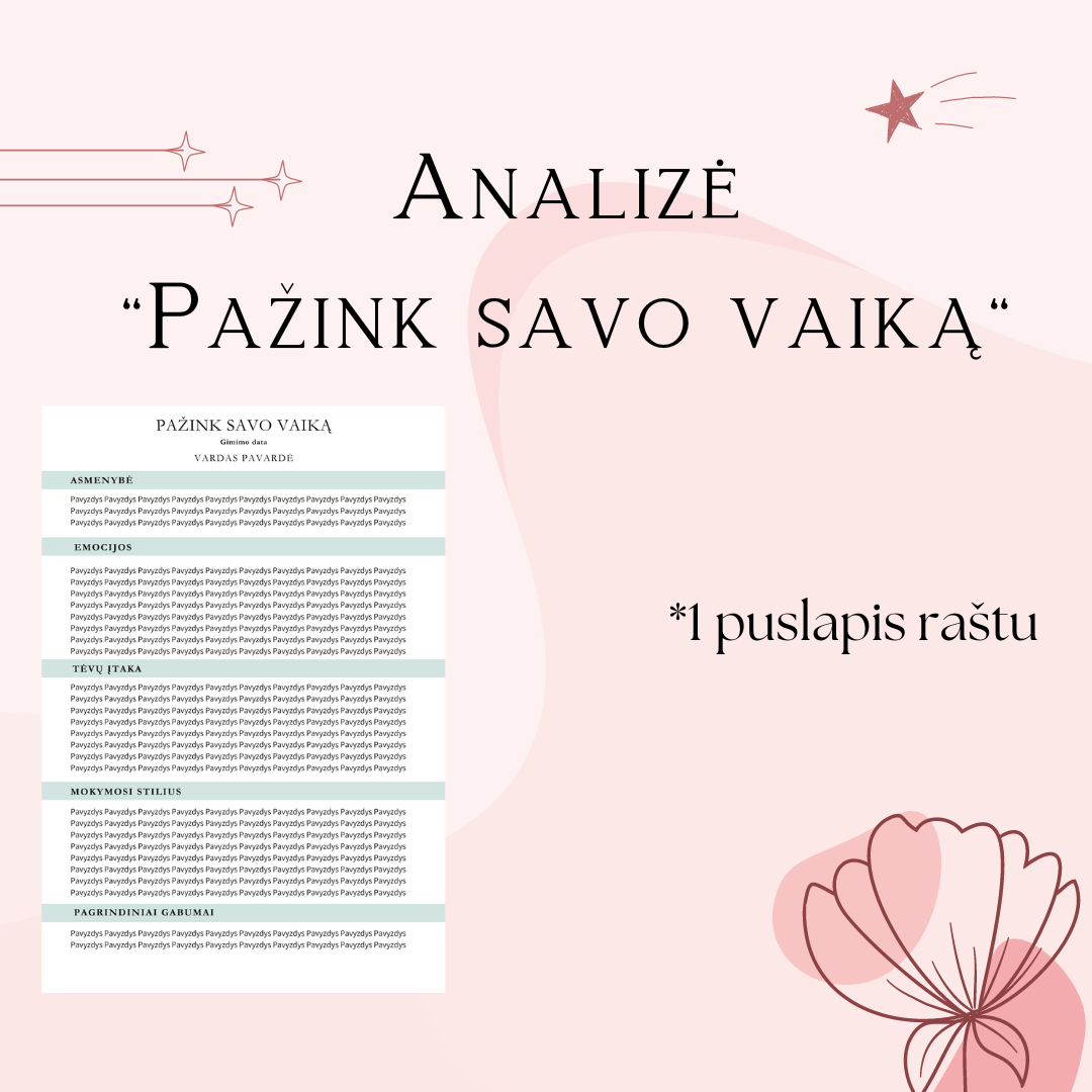 Analizė "Pažink savo vaiką"